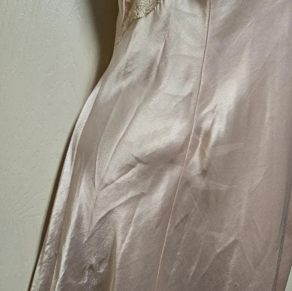 Vintage 90’s Victoria's Secret Blush Satin n Lace Front Split Ankle Gown Sz Med - Picture 9 of 17